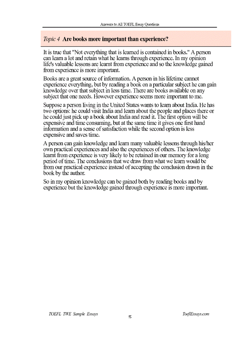 image for page Answers to All TOEFL Essay Questions