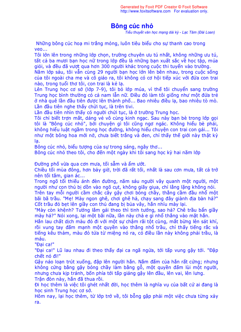 image for page Tiểu thuyết văn học Bông cúc nhỏ