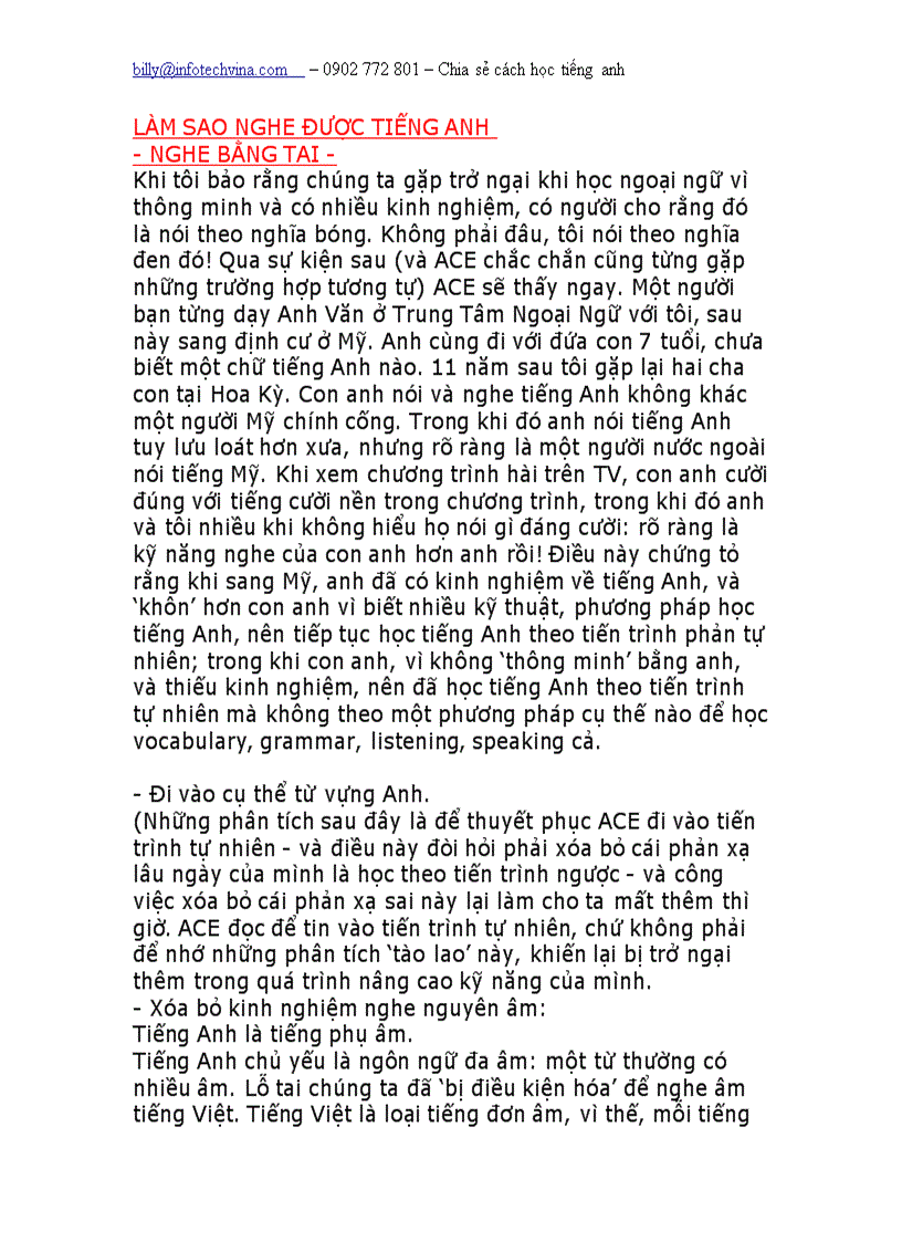 image for page Làm sao nghe được tiếng anh nghe bằng tai