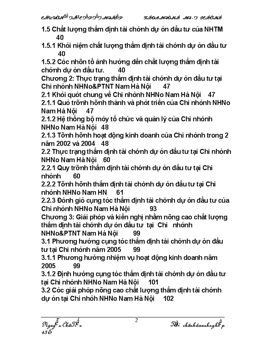 image for page Thẩm định tài chính dự án đầu tư của ngân hàng thương mạiThẩm định tài chính dự án đầu tư của ngân hàng thương mại