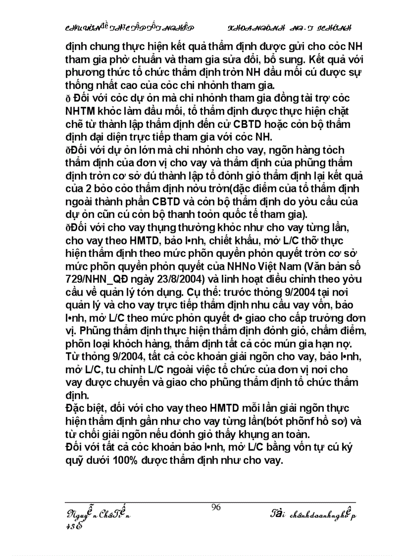 image for page Thẩm định tài chính dự án đầu tư của ngân hàng thương mạiThẩm định tài chính dự án đầu tư của ngân hàng thương mại