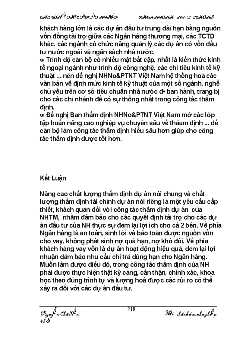 image for page Thẩm định tài chính dự án đầu tư của ngân hàng thương mạiThẩm định tài chính dự án đầu tư của ngân hàng thương mại