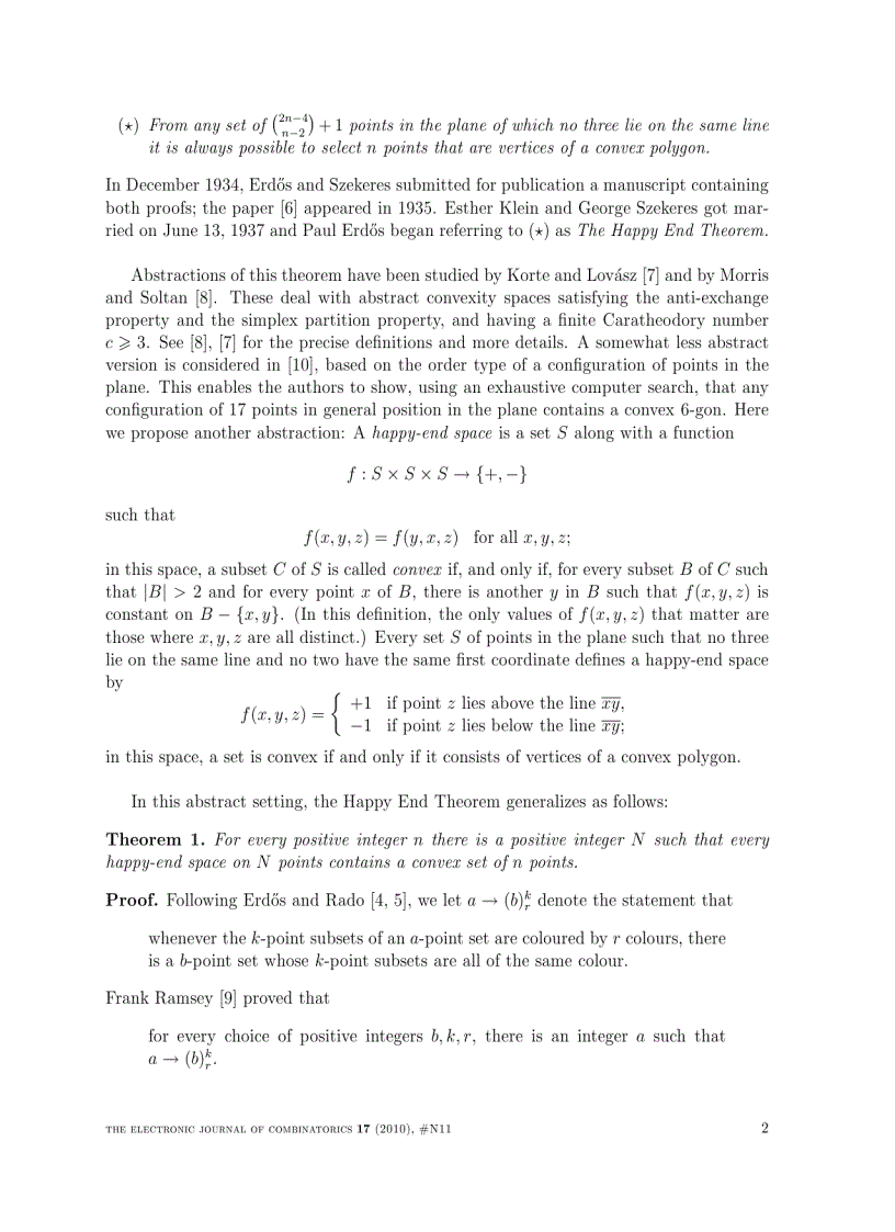 image for page Another abstraction of the Erd os Szekeres Happy End Theorem