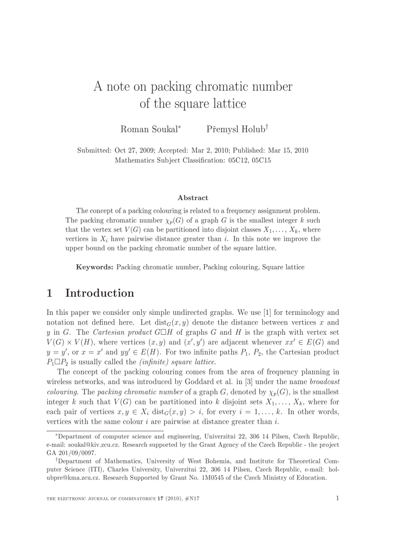 image for page A note on packing chromatic number of the square lattice