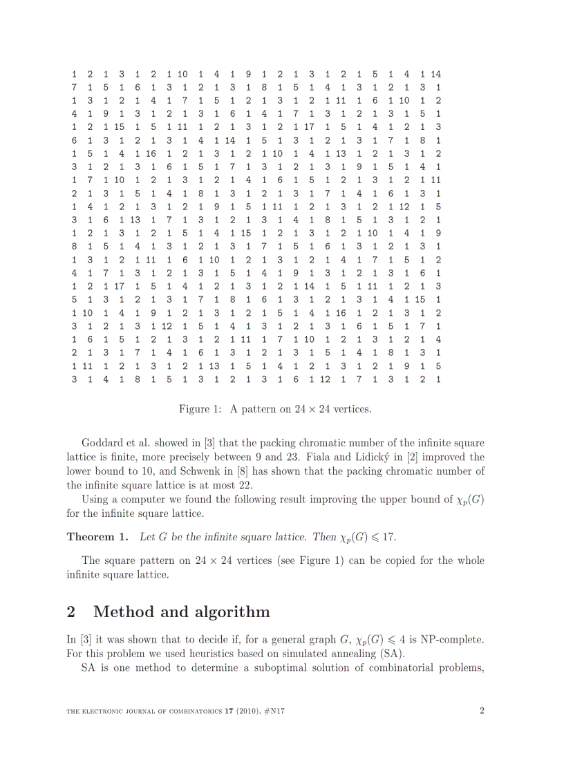image for page A note on packing chromatic number of the square lattice