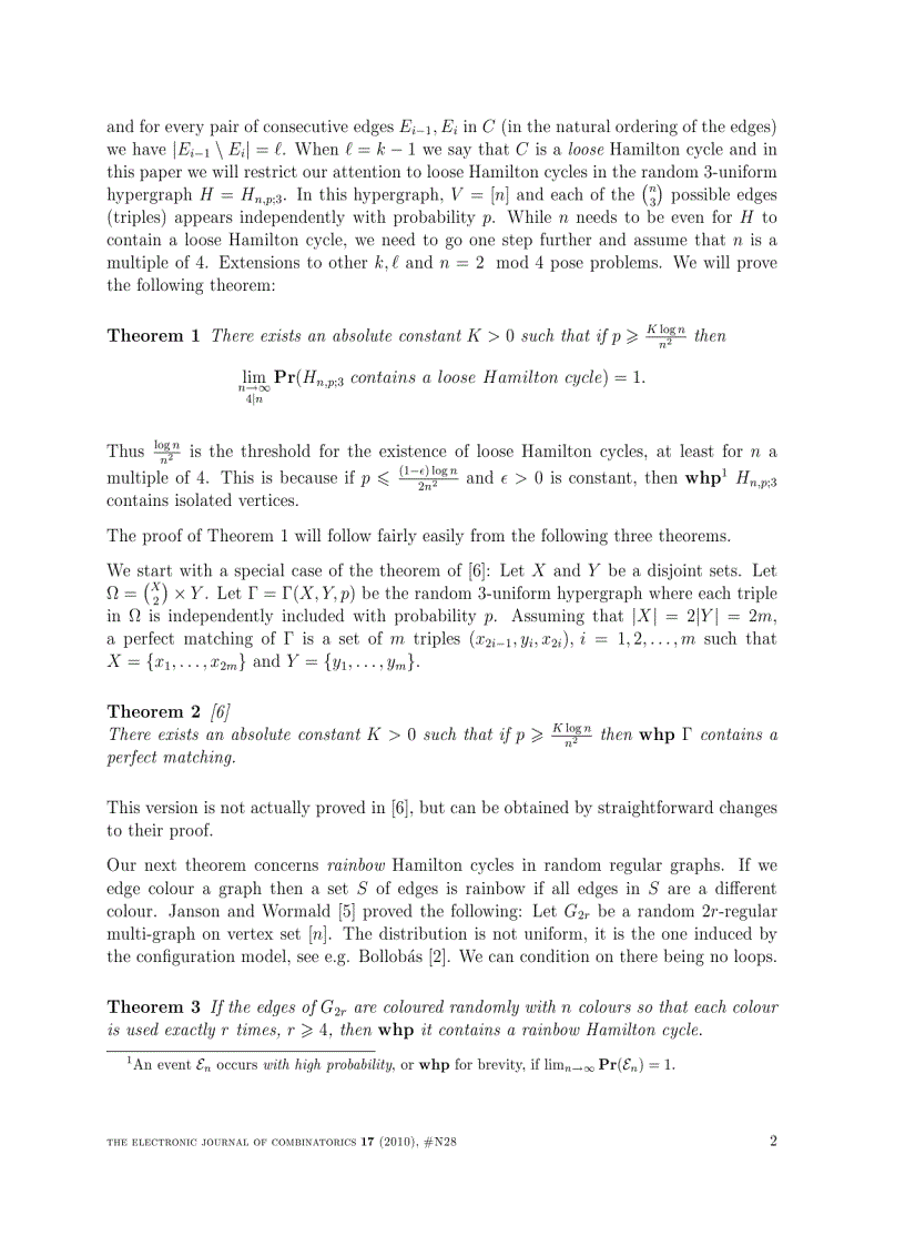 image for page Loose Hamilton Cycles in Random 3 Uniform Hypergraphs