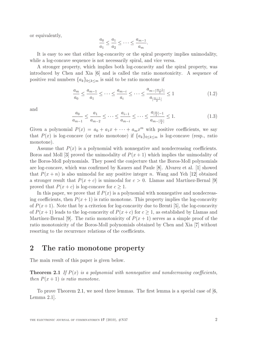 image for page Ratio Monotonicity of Polynomials Derived from Nondecreasing Sequences