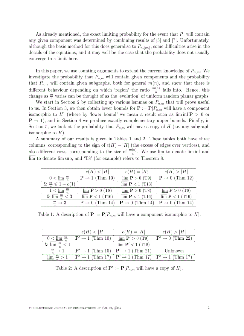 image for page The evolution of uniform random planar graphs