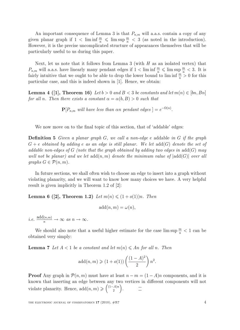 image for page The evolution of uniform random planar graphs