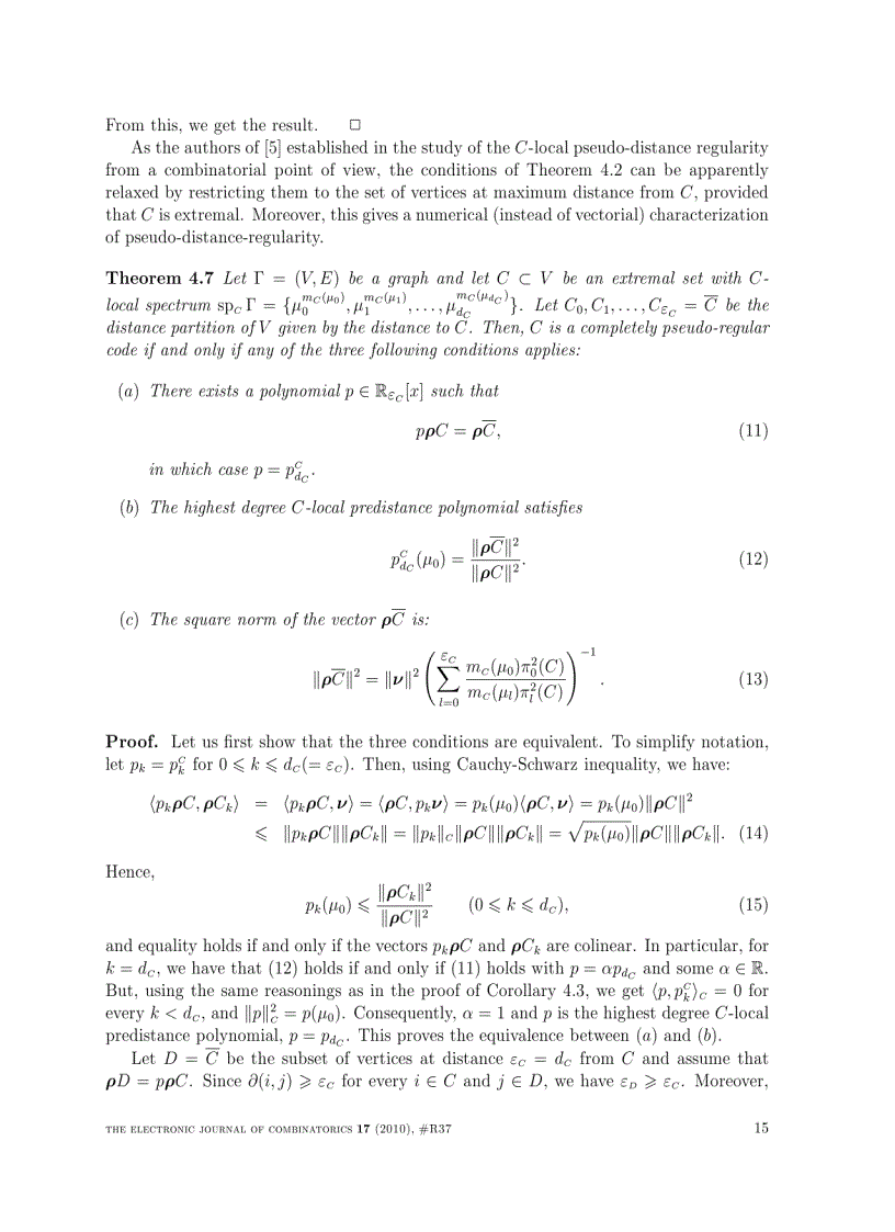 image for page Combinatorial vs Algebraic Characterizations of Completely Pseudo Regular Codes