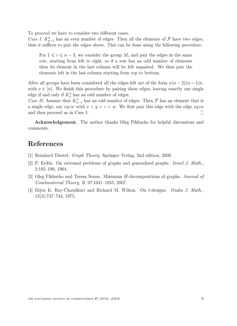image for page H Decompositions of r graphs when H is an r graph with exactly 2 edges