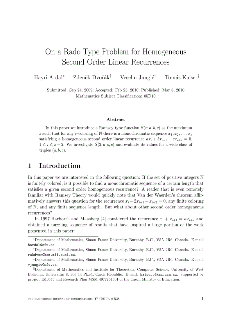 image for page On a Rado Type Problem for Homogeneous Second Order Linear Recurrences