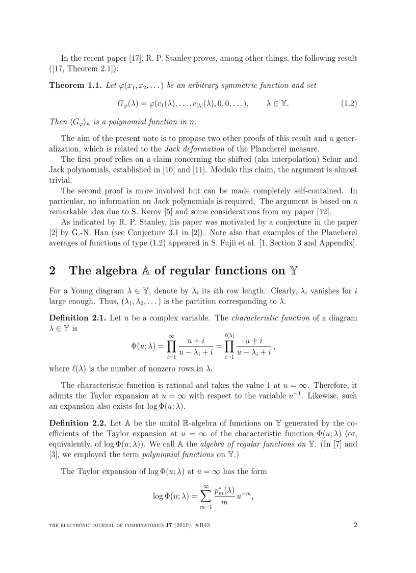 image for page Plancherel averages Remarks on a paper by Stanley