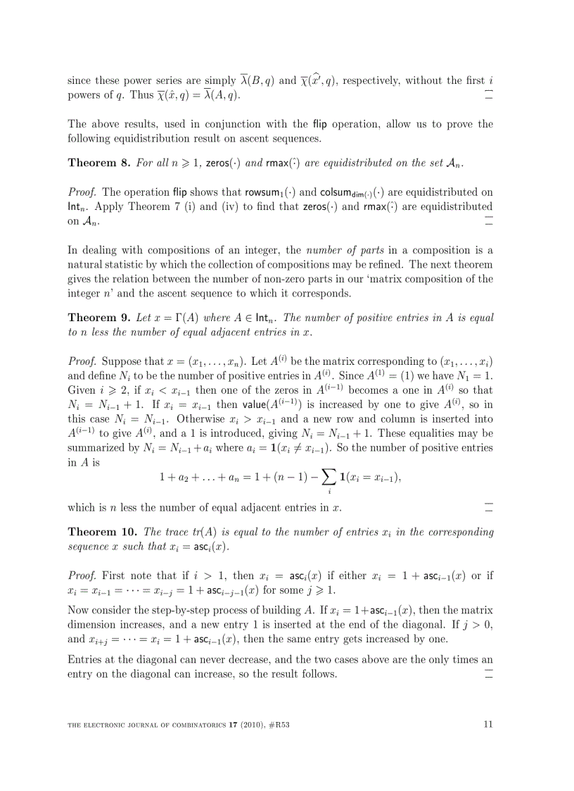 image for page Ascent sequences and upper triangular matrices containing non negative integers