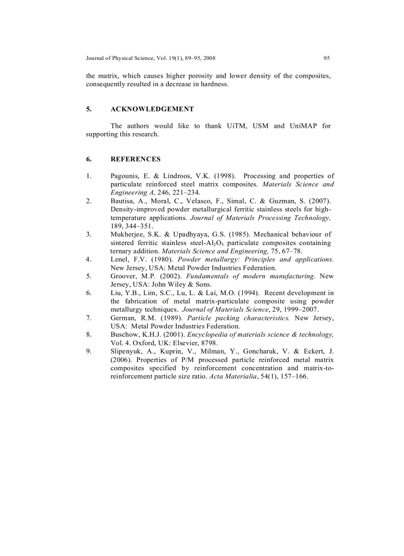 image for page Characterization of Fe Cr Al2O3 Composites Fabricated by Powder Metallurgy Method with Varying Weight Percentage of Alumina