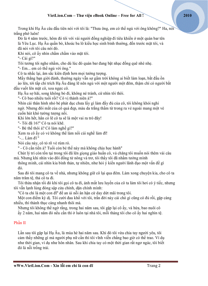 image for page Xin lỗi em chỉ là con đĩ Tào Đình