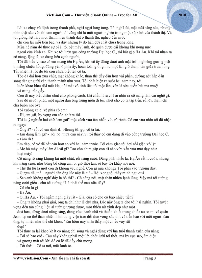 image for page Xin lỗi em chỉ là con đĩ Tào Đình