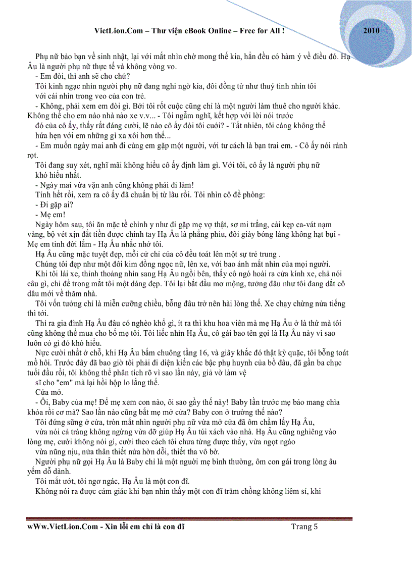 image for page Xin lỗi em chỉ là con đĩ Tào Đình