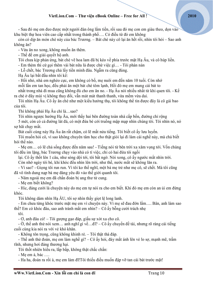 image for page Xin lỗi em chỉ là con đĩ Tào Đình