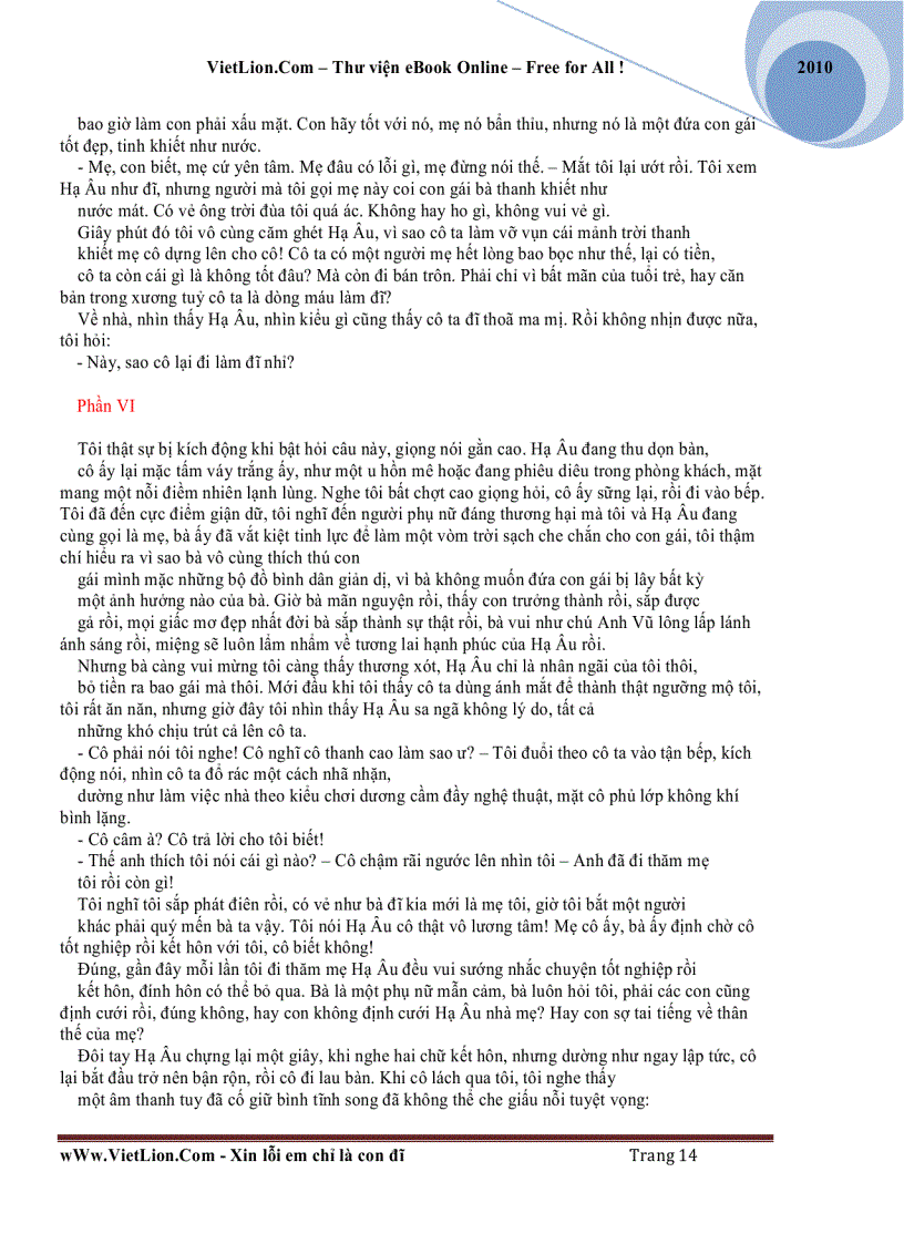 image for page Xin lỗi em chỉ là con đĩ Tào Đình