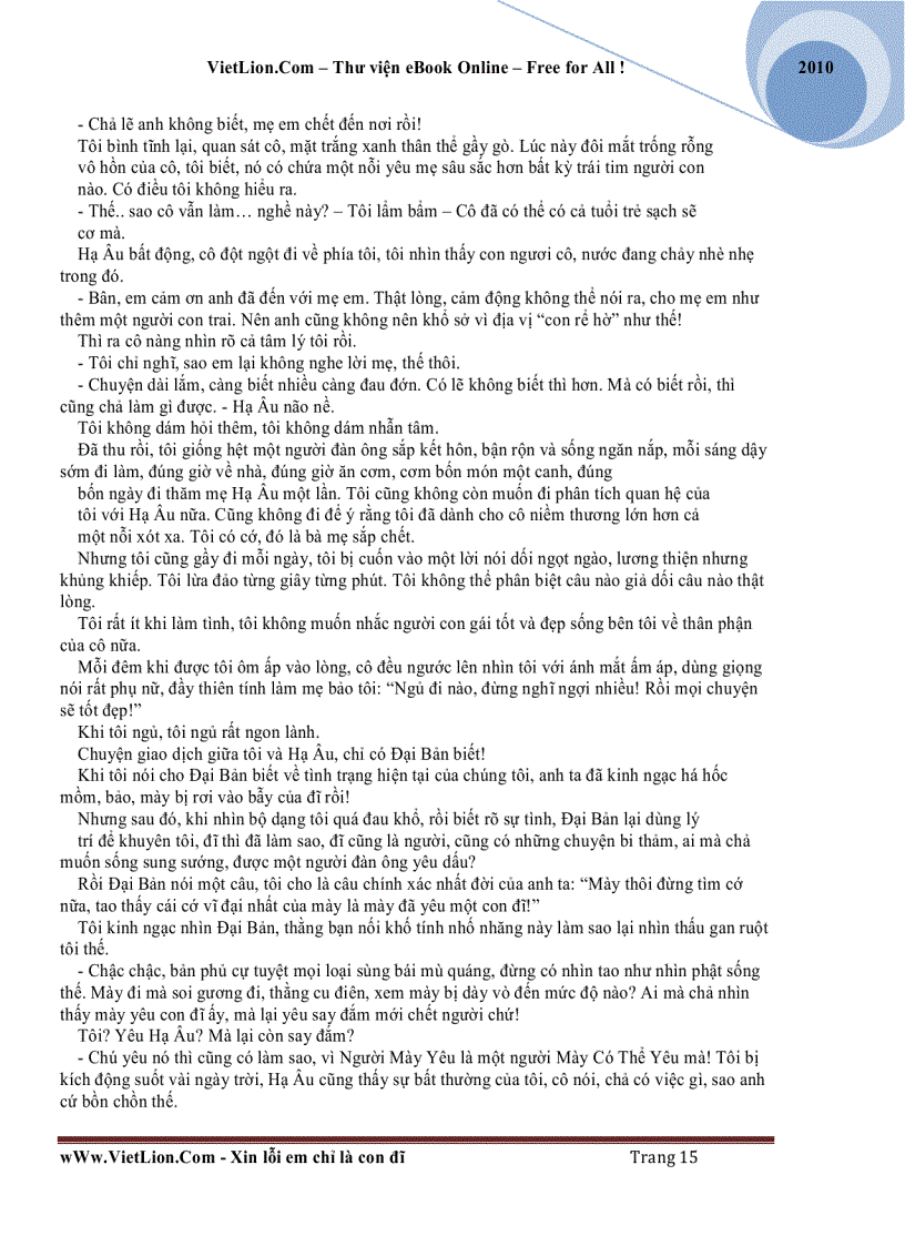 image for page Xin lỗi em chỉ là con đĩ Tào Đình