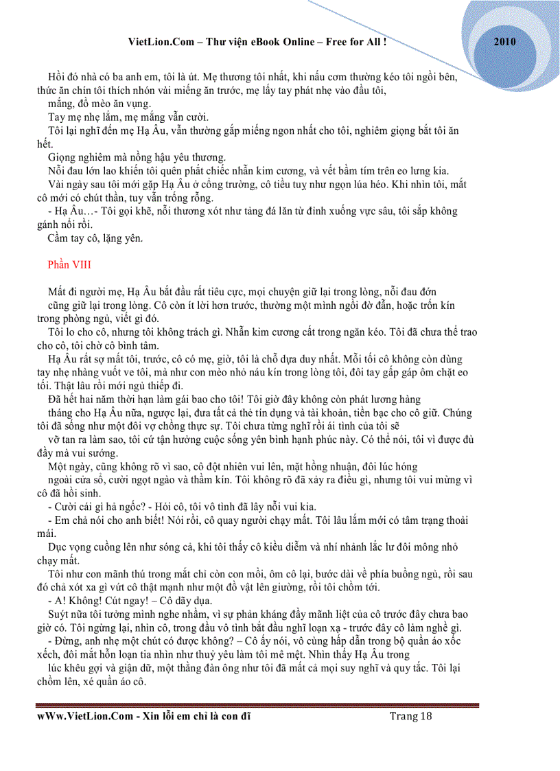 image for page Xin lỗi em chỉ là con đĩ Tào Đình