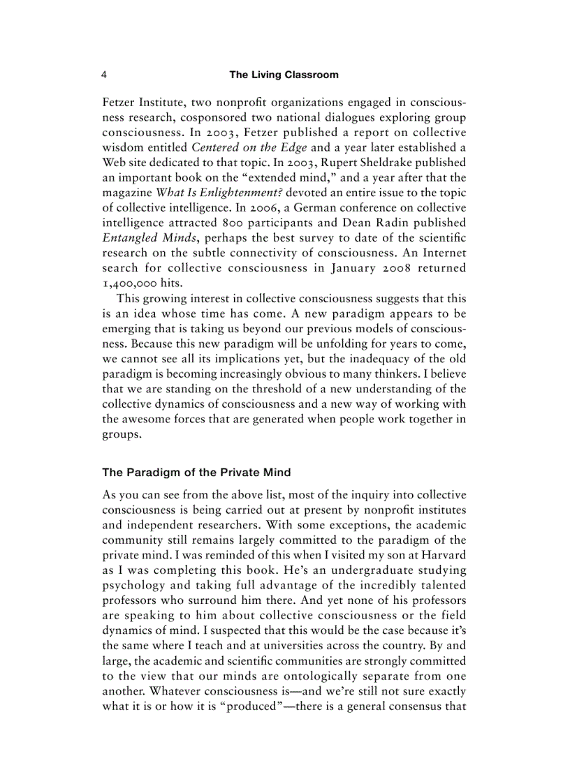 image for page The Living Classroom Teaching and Collective Consciousness