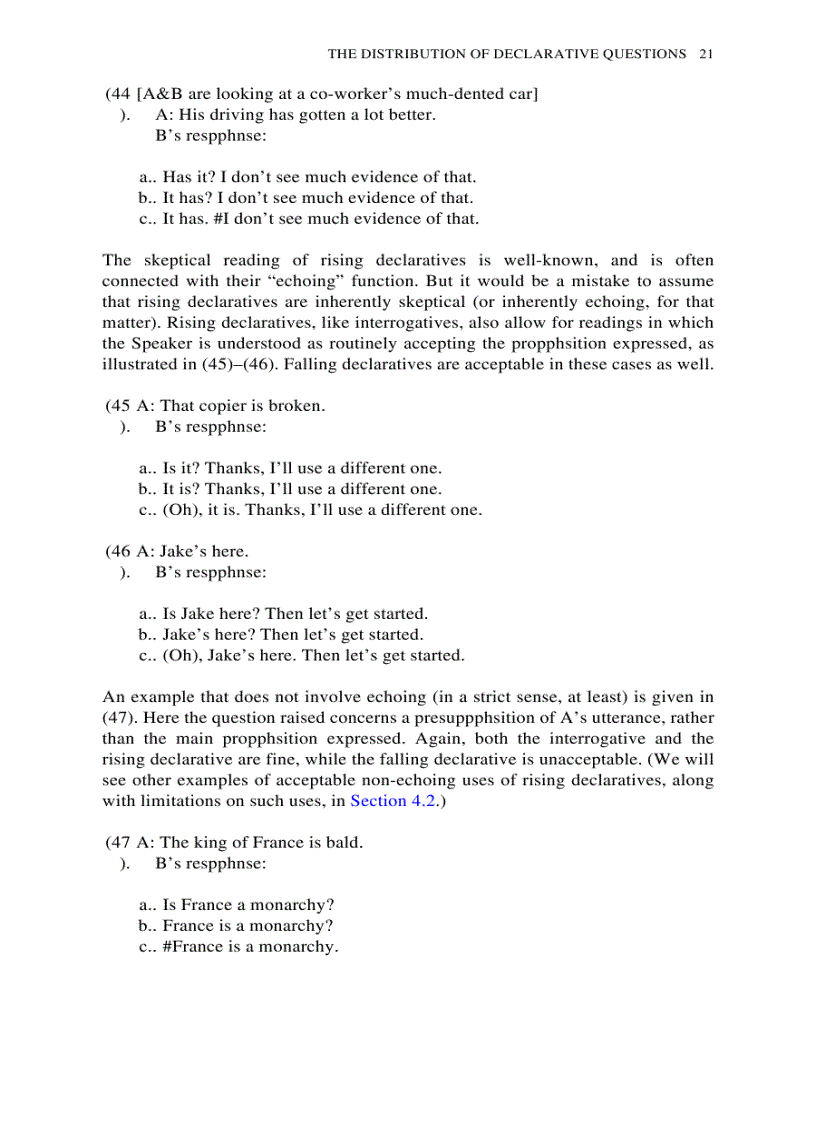 image for page True to Form Rising and Falling Declaratives as Questions in English