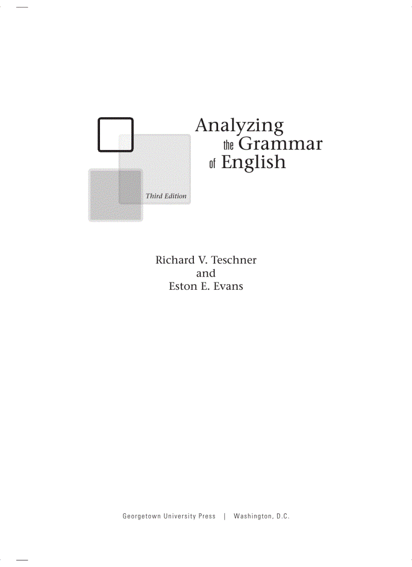 Analyzing the Grammar of English 3rd Edition