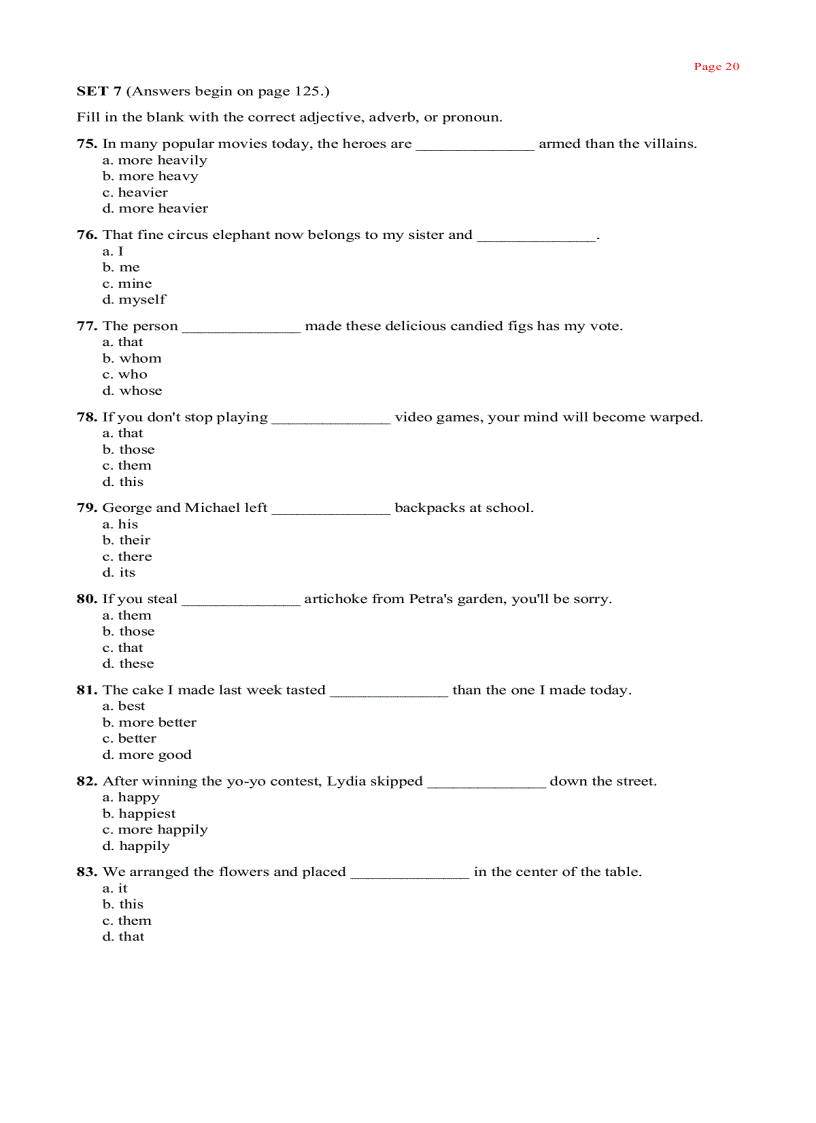 image for page 501 Grammar Writing Questions