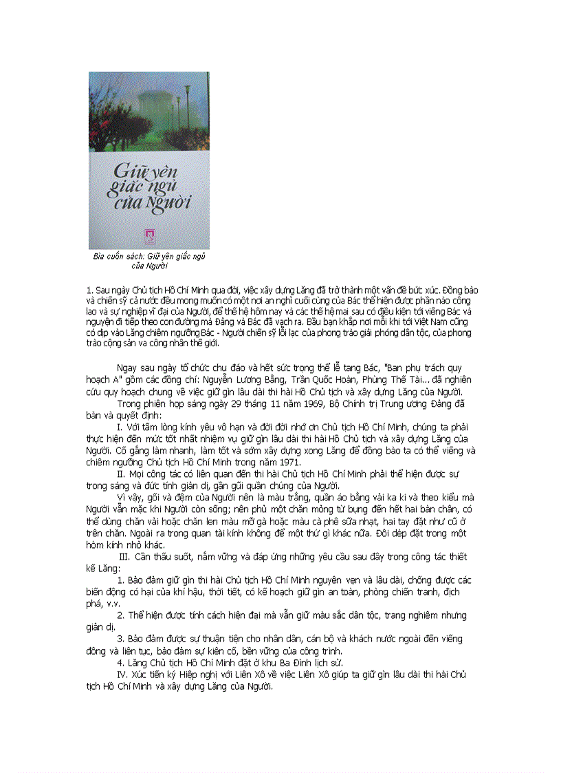 image for page Giữ Yên Giấc Ngủ Của Người