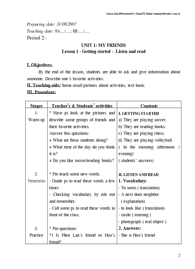 image for page Giao an tieng anh lop 8