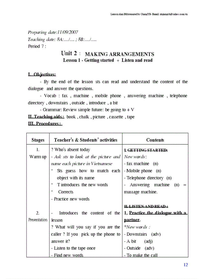 image for page Giao an tieng anh lop 8