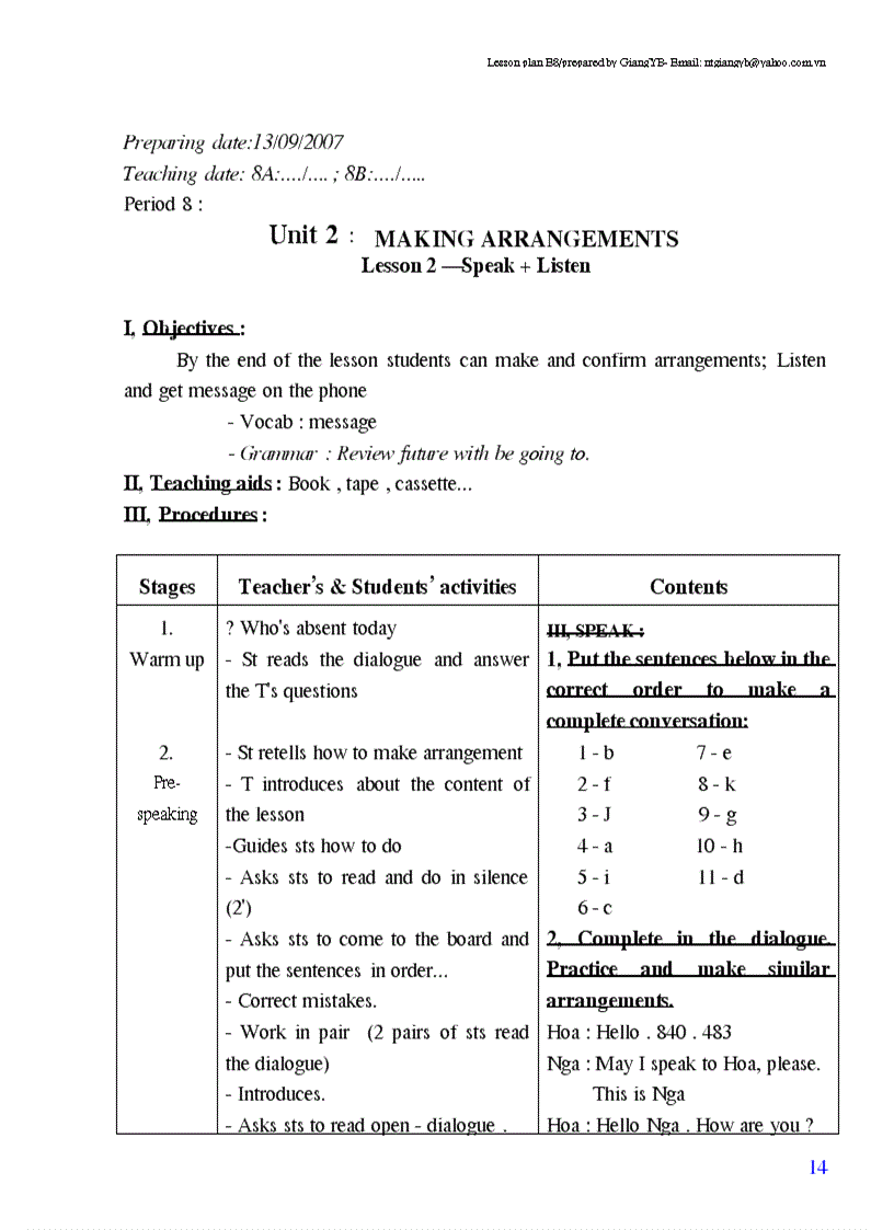 image for page Giao an tieng anh lop 8