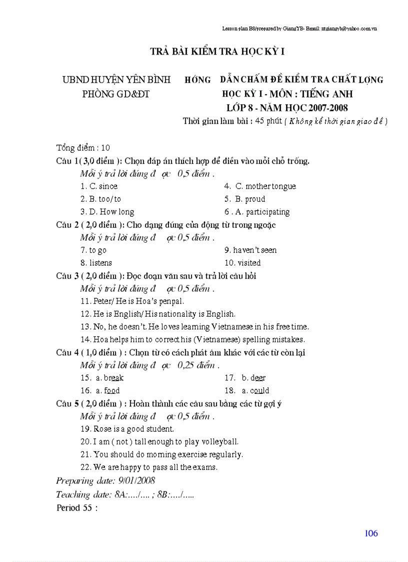 image for page Giao an tieng anh lop 8