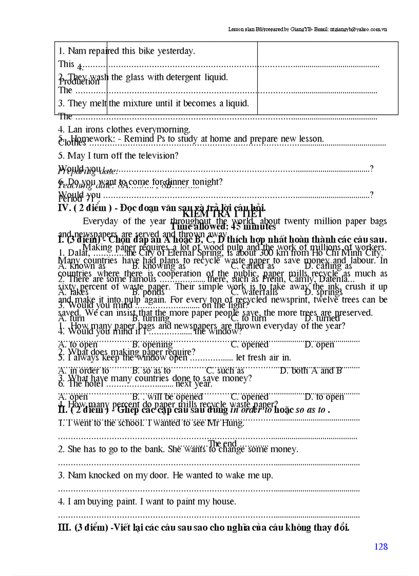 image for page Giao an tieng anh lop 8