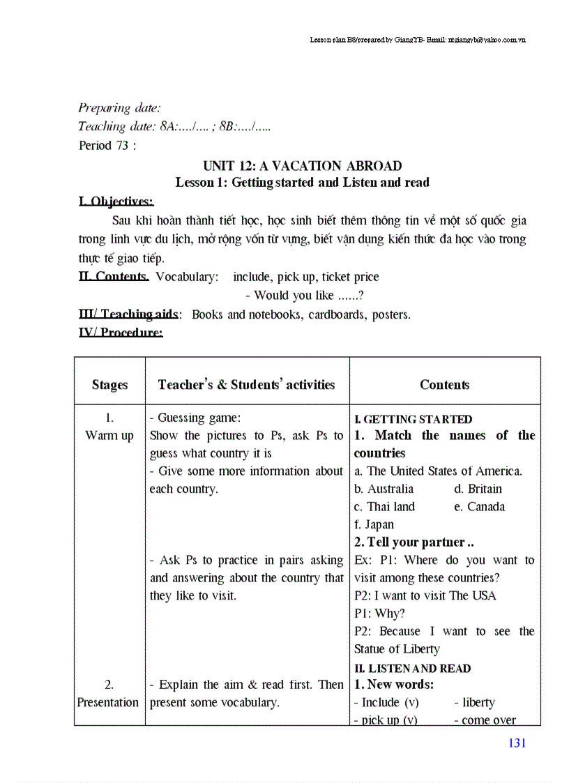 image for page Giao an tieng anh lop 8