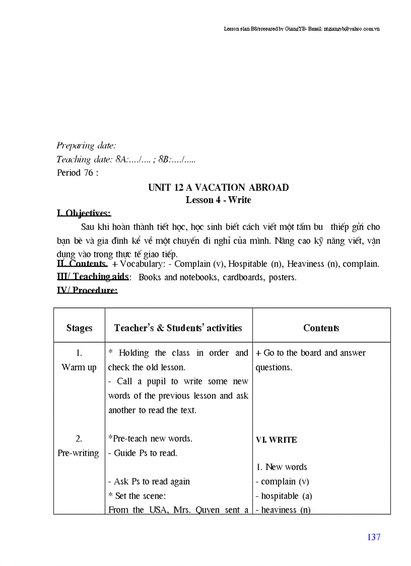 image for page Giao an tieng anh lop 8