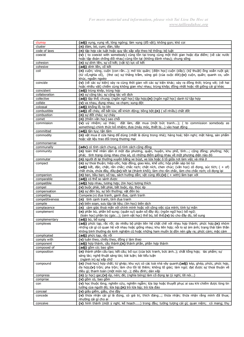 image for page Các từ vựng cần thiết để thi TOEIC