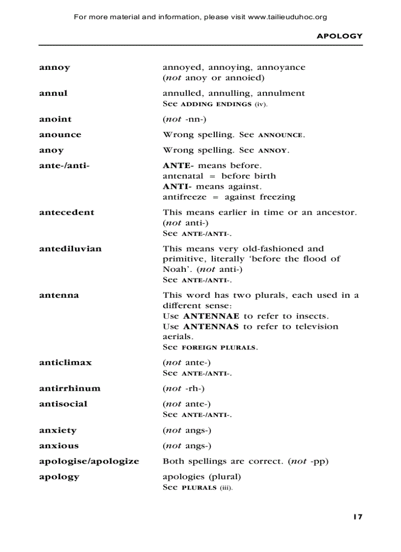 image for page Sửa lỗi tiếng anh từ a tới z