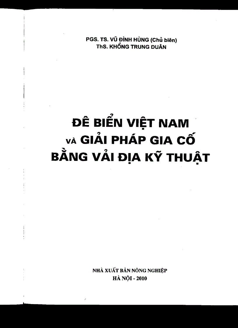 Sách Đê biển Việt Nam và giải pháp gia cố bằng vải địa kỹ thuật Của PGS Tiến sỹ Vũ Đình Hùng