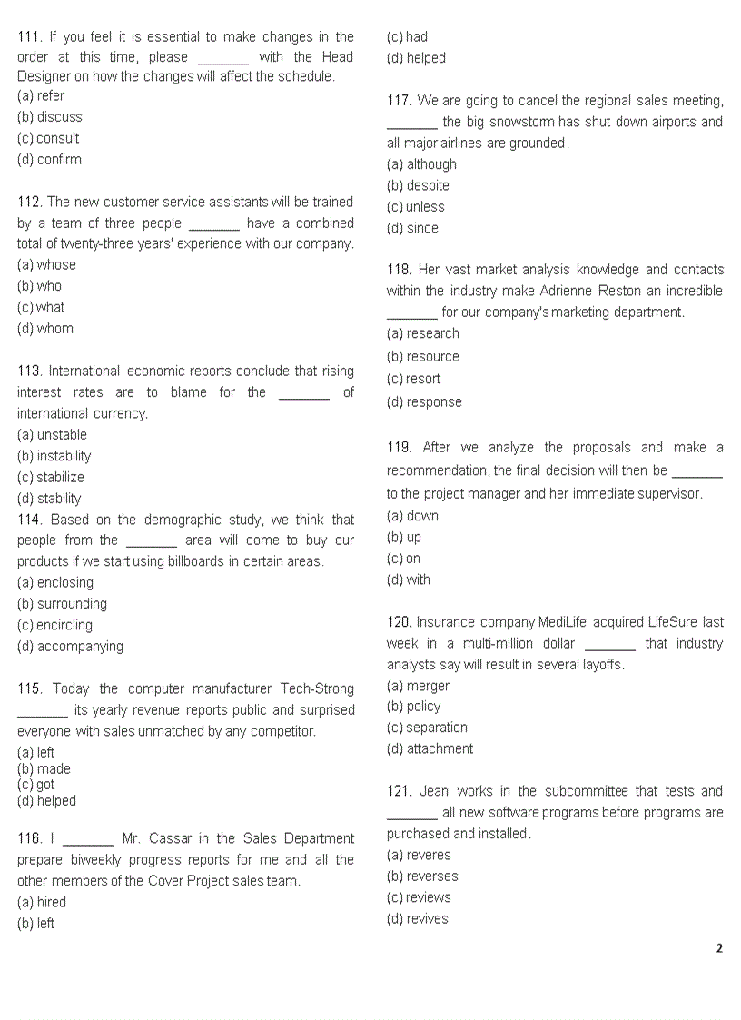 image for page Trắc nghiệm toeic part 2 to 7