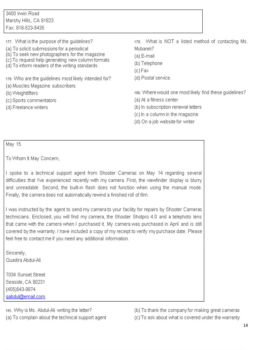 image for page Trắc nghiệm toeic part 2 to 7