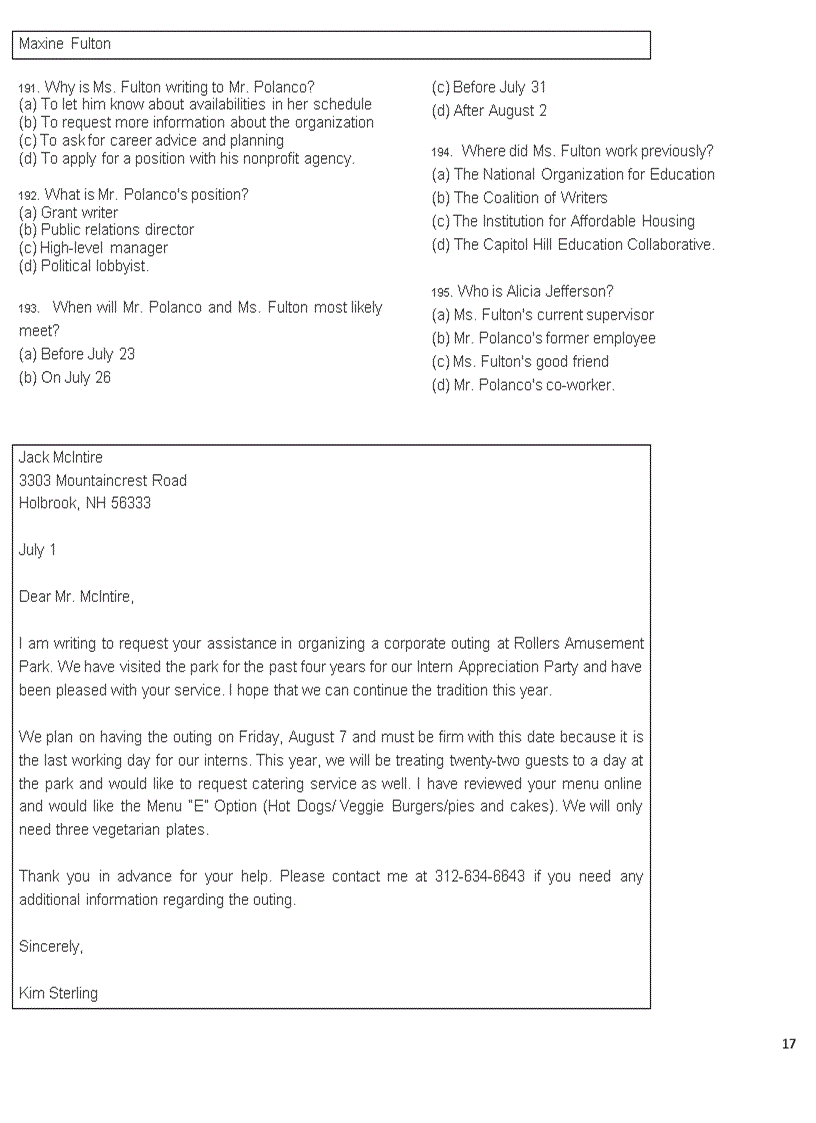 image for page Trắc nghiệm toeic part 2 to 7