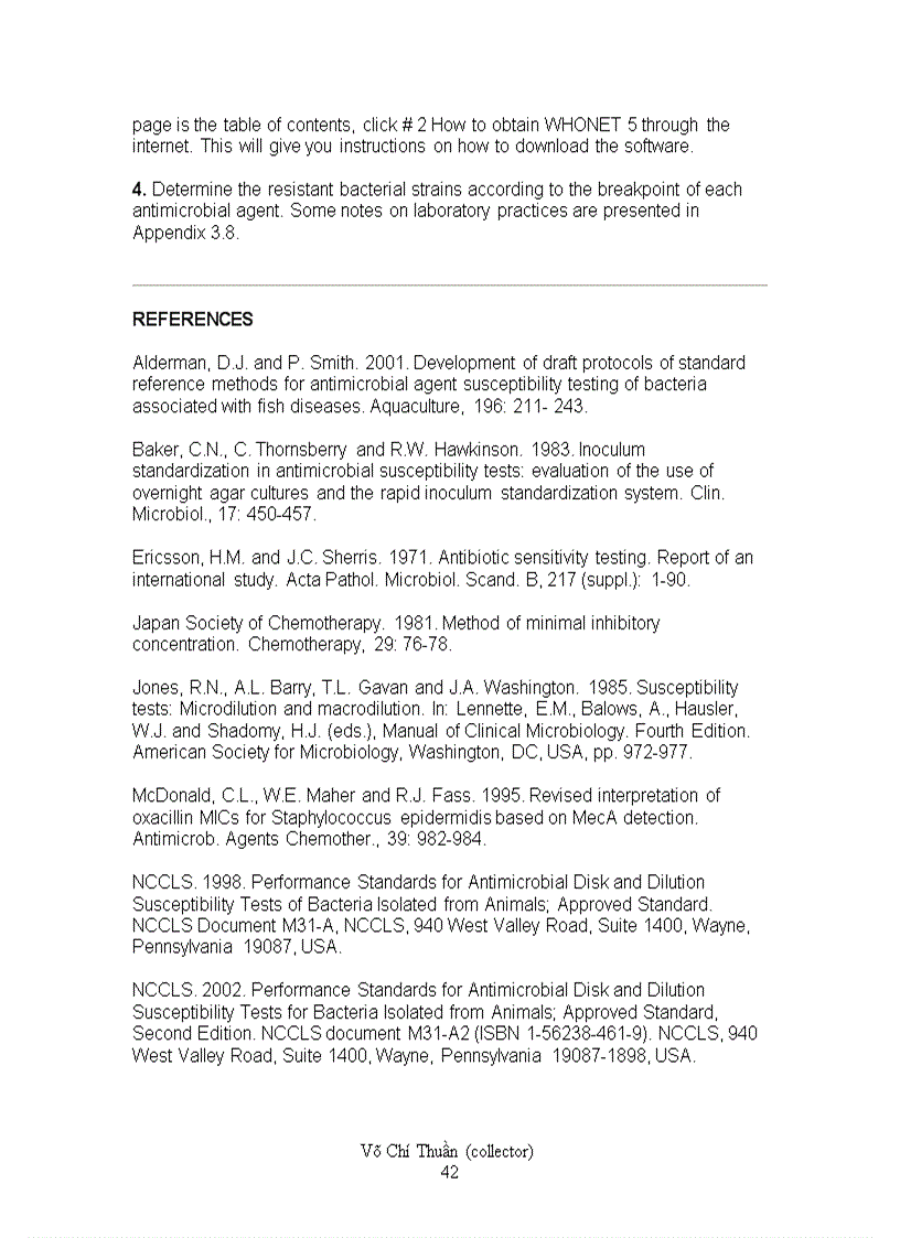 image for page Laboratory Manual of Standardized Methods for Antimicrobial Sensitivity Tests for Bacteria Isolated from Aquatic Animals and Environment