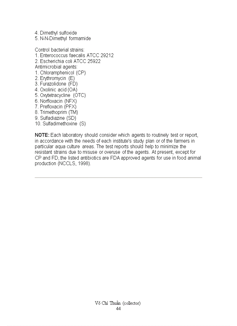 image for page Laboratory Manual of Standardized Methods for Antimicrobial Sensitivity Tests for Bacteria Isolated from Aquatic Animals and Environment