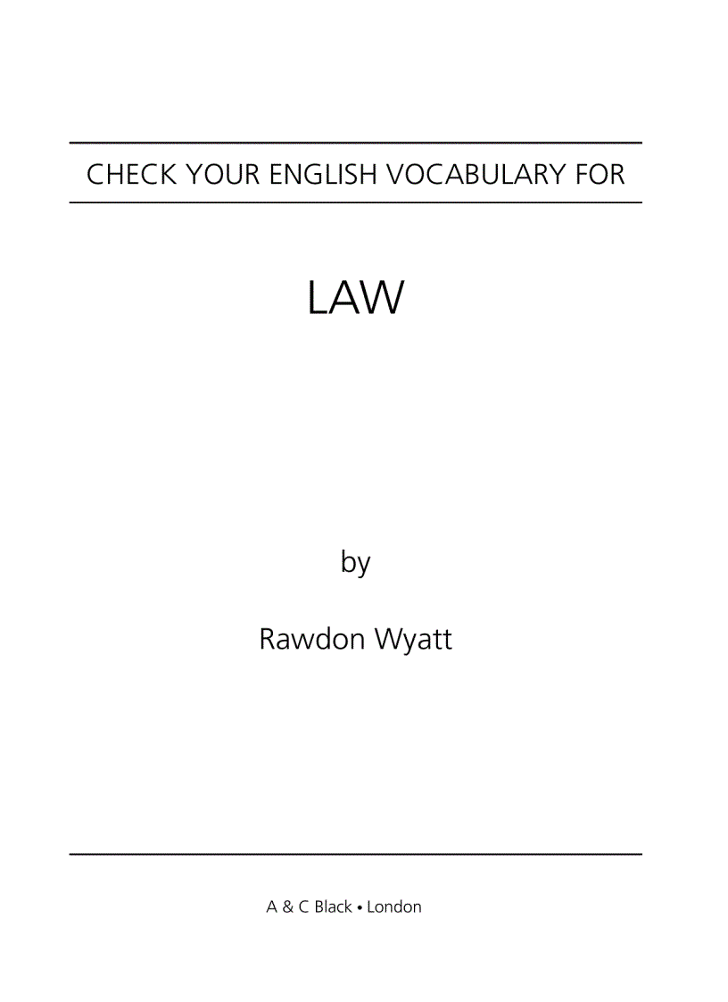 Check your vocabulary for Law