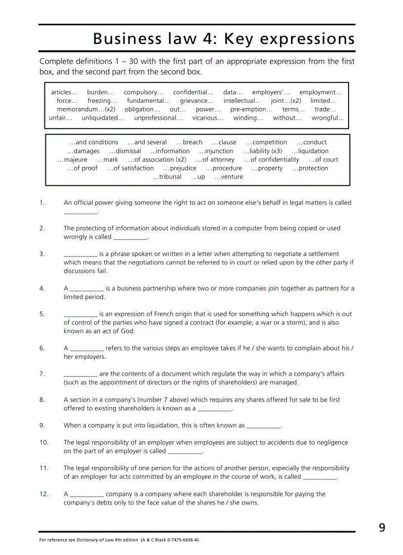 image for page Check your vocabulary for Law