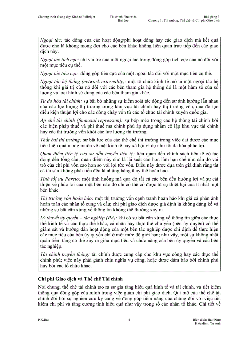 image for page Tài chính phát triển thị trường định chế và chi phí giao dịch