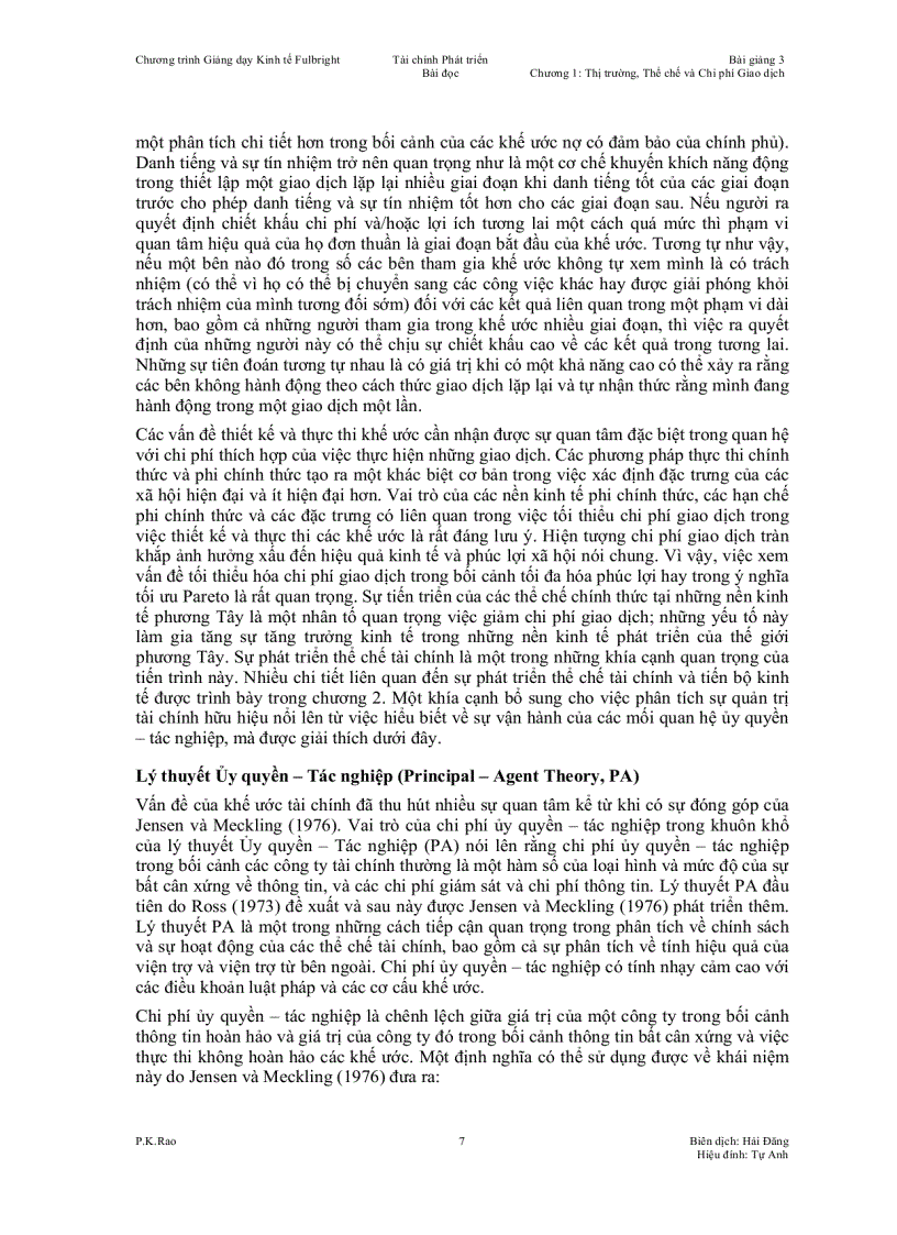 image for page Tài chính phát triển thị trường định chế và chi phí giao dịch